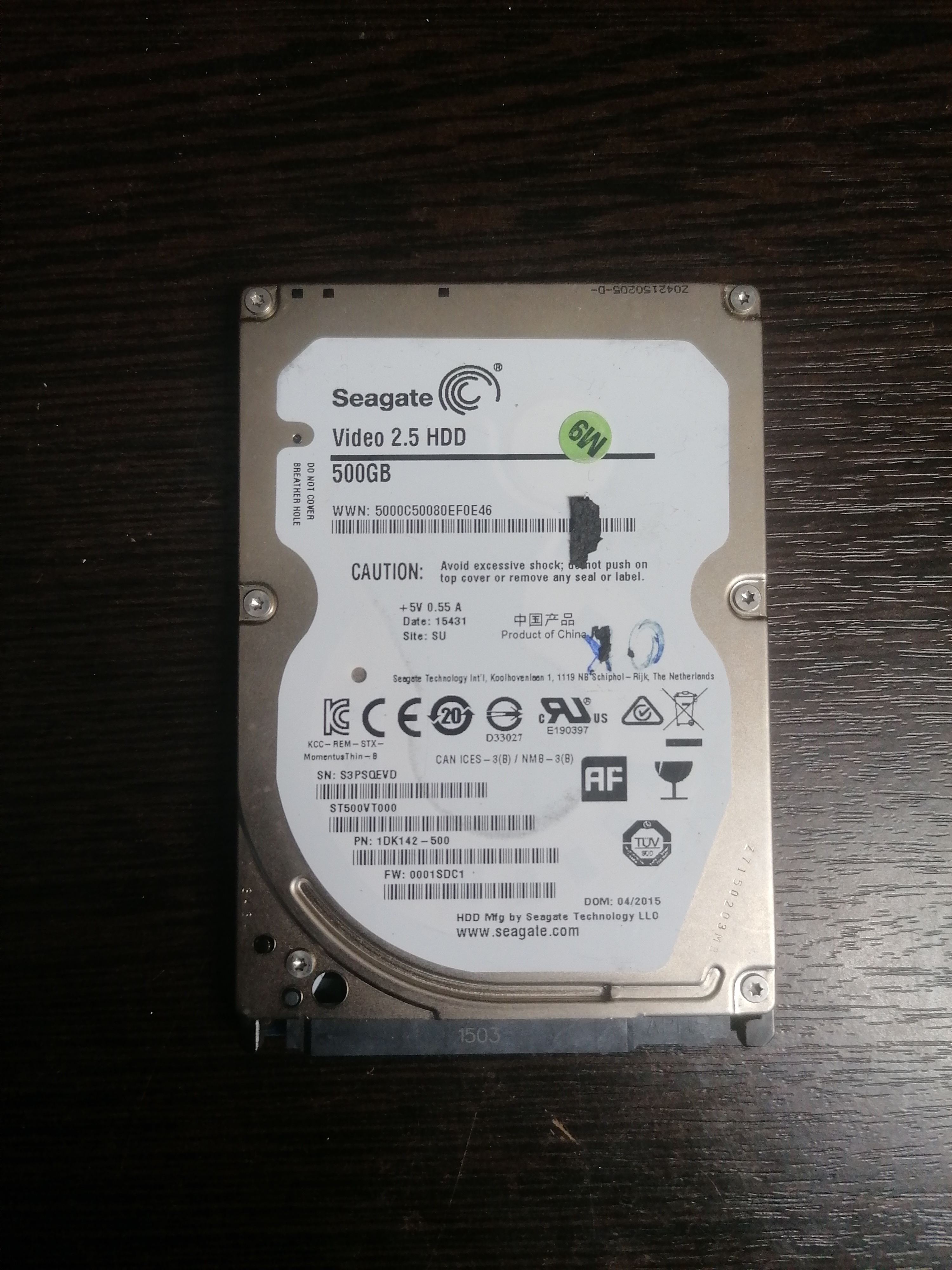 Жесткий диск Для ноутбука SATA 2,5'' 500GB Seagate Video